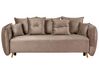 Sofa rozkładana welurowa z pojemnikiem brązowa VALLANES_904247