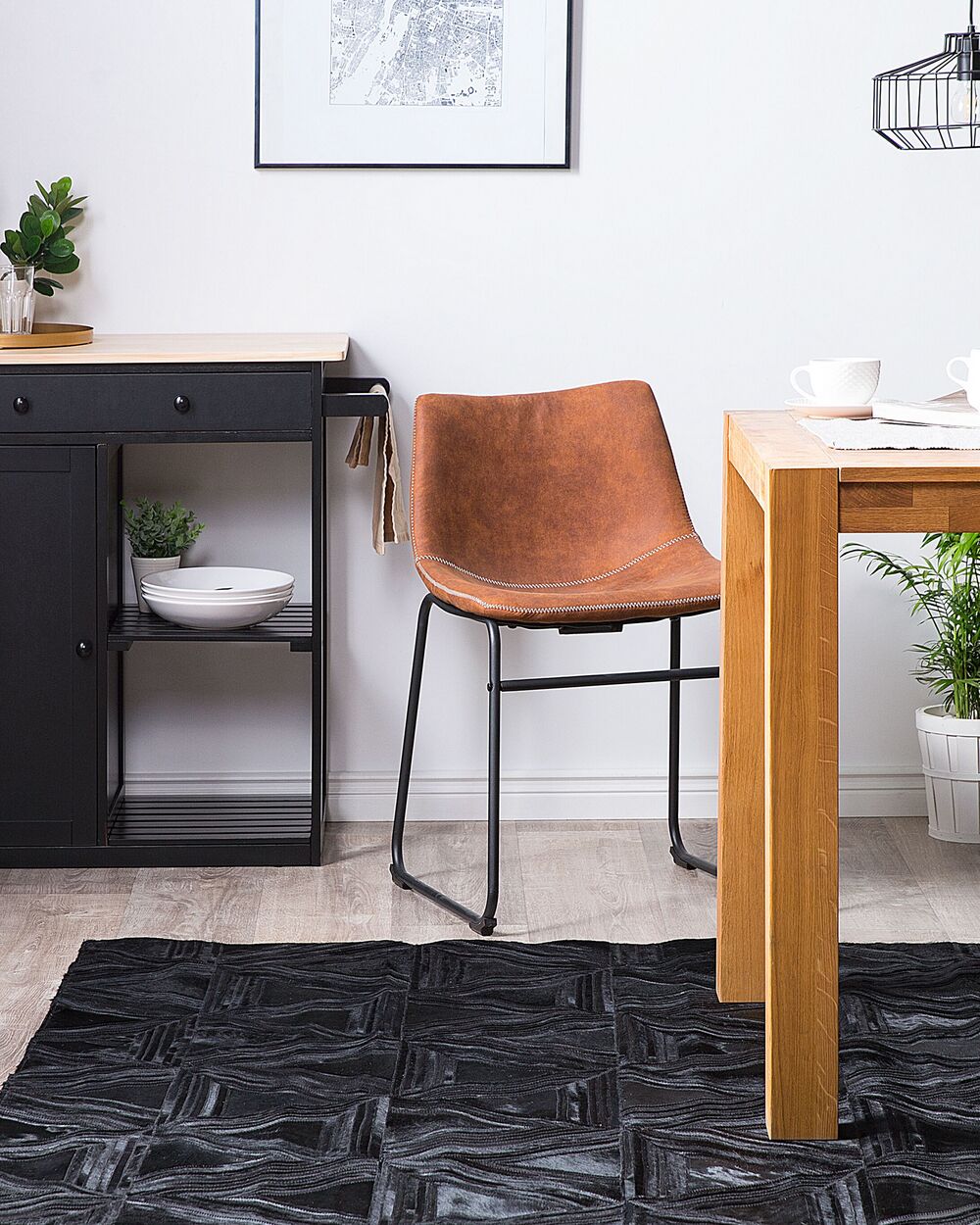 Cowhide Area Rug 160 x 230 cm Black KASAR Beliani.co.uk