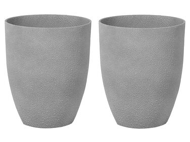 Set di 2 vasi grigio 35 x 35 x 42 cm CROTON