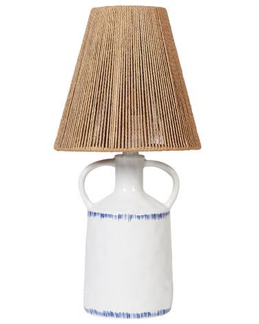 Bordlampe hvid keramik/papirreb H 51 cm LARISSOS