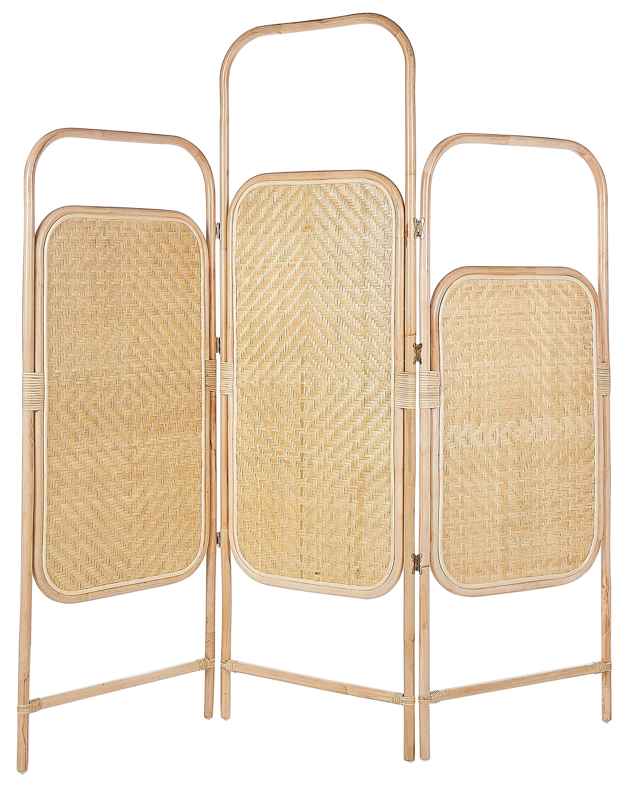 Paravento 3 pannelli rattan naturale 166 x 180 cm CARPI 