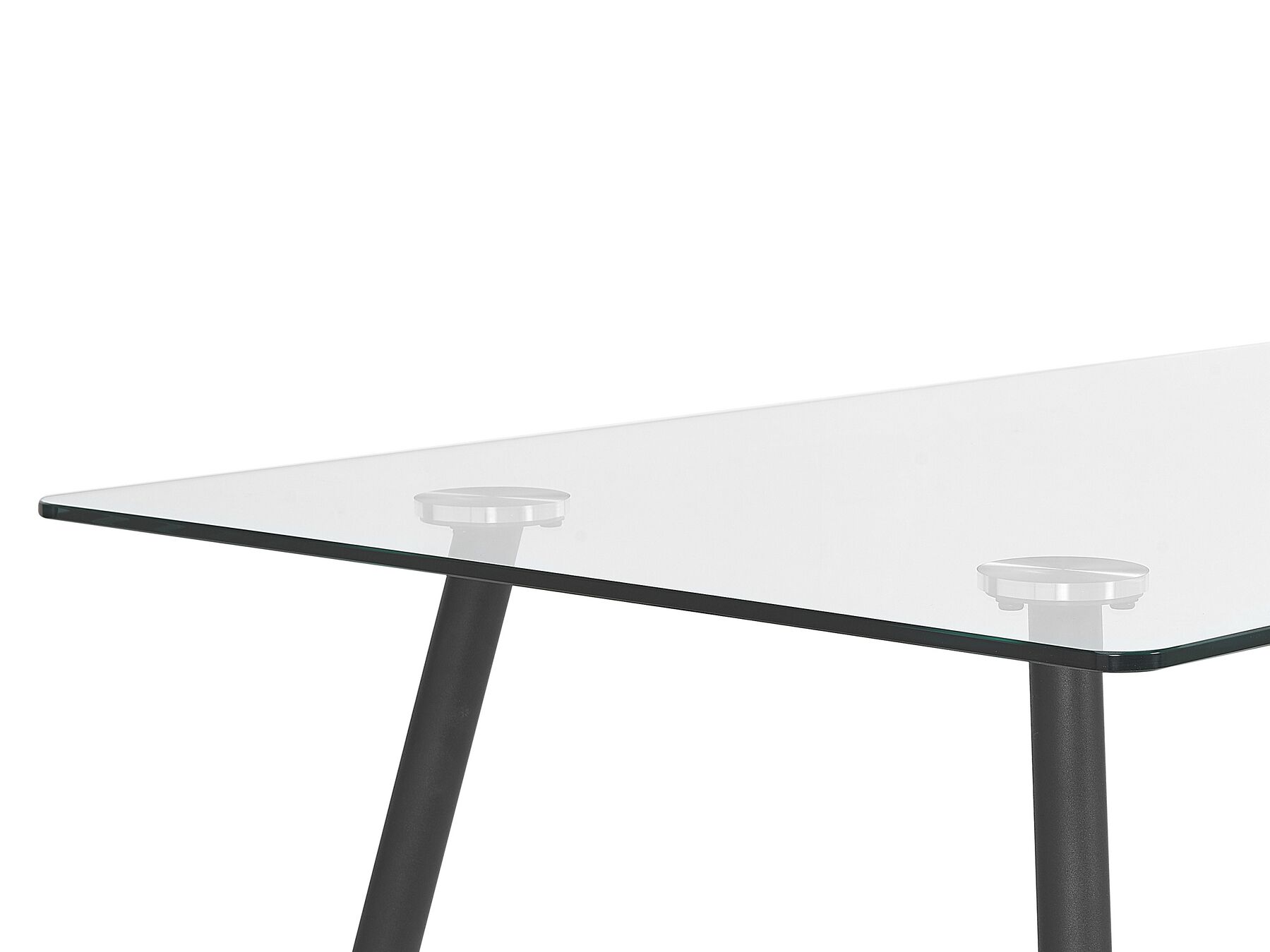 Esstisch Glas transparent / schwarz 140 x 80 cm MIDLAND