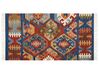 Kelim Teppich Wolle mehrfarbig 80 x 150 cm orientalisches Muster Kurzflor JRVESH_859169