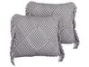 Set di 2 cuscini cotone macramè grigio 45 x 45 cm BESHAM_904601