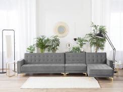 5-istuttava kulmavuodesohva sametti vasenk. harmaa ABERDEEN