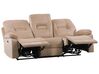 3 Seater Velvet LED Electric Recliner Sofa with USB Port Beige BERGEN_835279