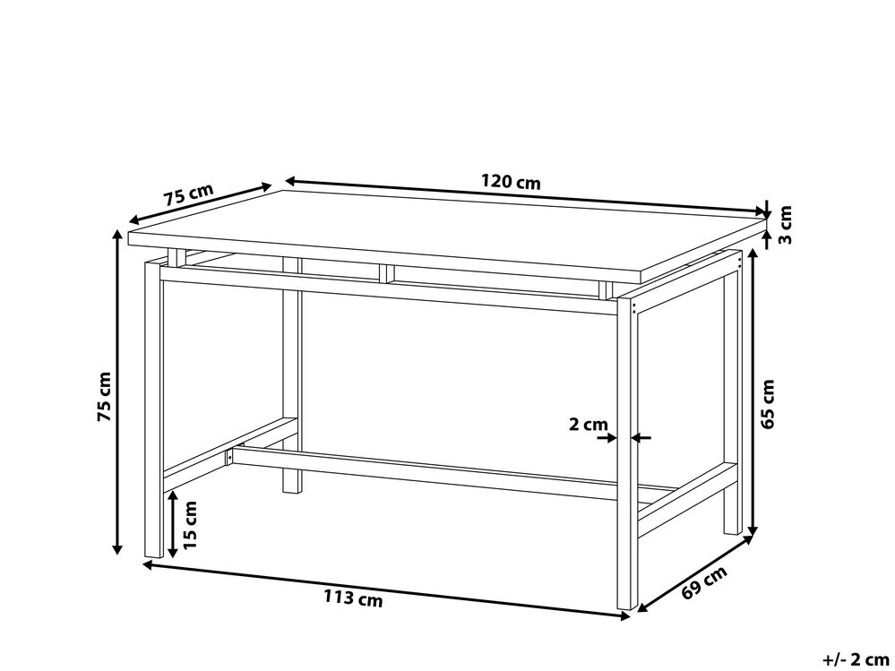 Conjunto de comedor para 4 personas 120 cm ARLINGTON | Beliani.es