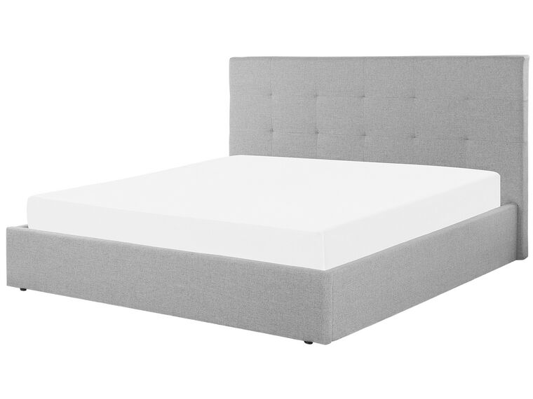 Fabric EU Super King Size Ottoman Bed Grey LORIENT Beliani.co.uk
