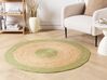 Okrúhly jutový koberec ø 140 cm béžová a zelená YAYALAR_886776