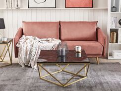 Sohvapöytä marmorikuvio musta/kulta MALIBU