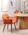 Set med 2 matstolar i sammet orange JASMIN_859379