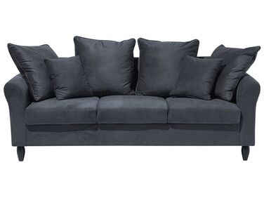 Sofa 3-osobowa welurowa szara BORNHOLM