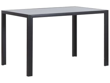 Table de salle à manger en verre gris et métal noir 120 x 80 cm LAVOS