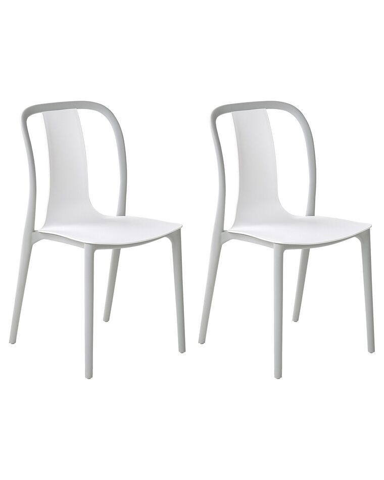Puutarhatuoli muovi valkoinen/harmaa 2 kpl SPEZIA_808210