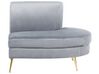 4 Seater Curved Velvet Sofa Light Grey MOSS_851311
