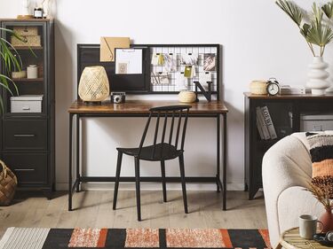 Skrivebord til hjemmet 118 x 60 cm mørkt tre/svart VINCE