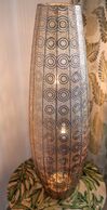 Kovová stojací lampa marocká lucerna stříbrná MARINGA_801894