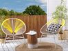 Conjunto de 2 cadeiras de jardim em rattan creme e amarelo ACAPULCO_717820