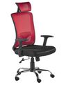 Krzesło biurowe regulowane czerwono-czarne NOBLE_811160