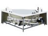 Whirlpool-Badewanne weiß Eckmodell mit LED 201 x 150 cm MANGLE_786434