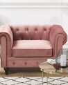 Velvet Armchair Pink CHESTERFIELD_778837