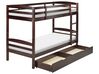 Wooden EU Single Size Bunk Bed with Storage Dark REGAT_877128