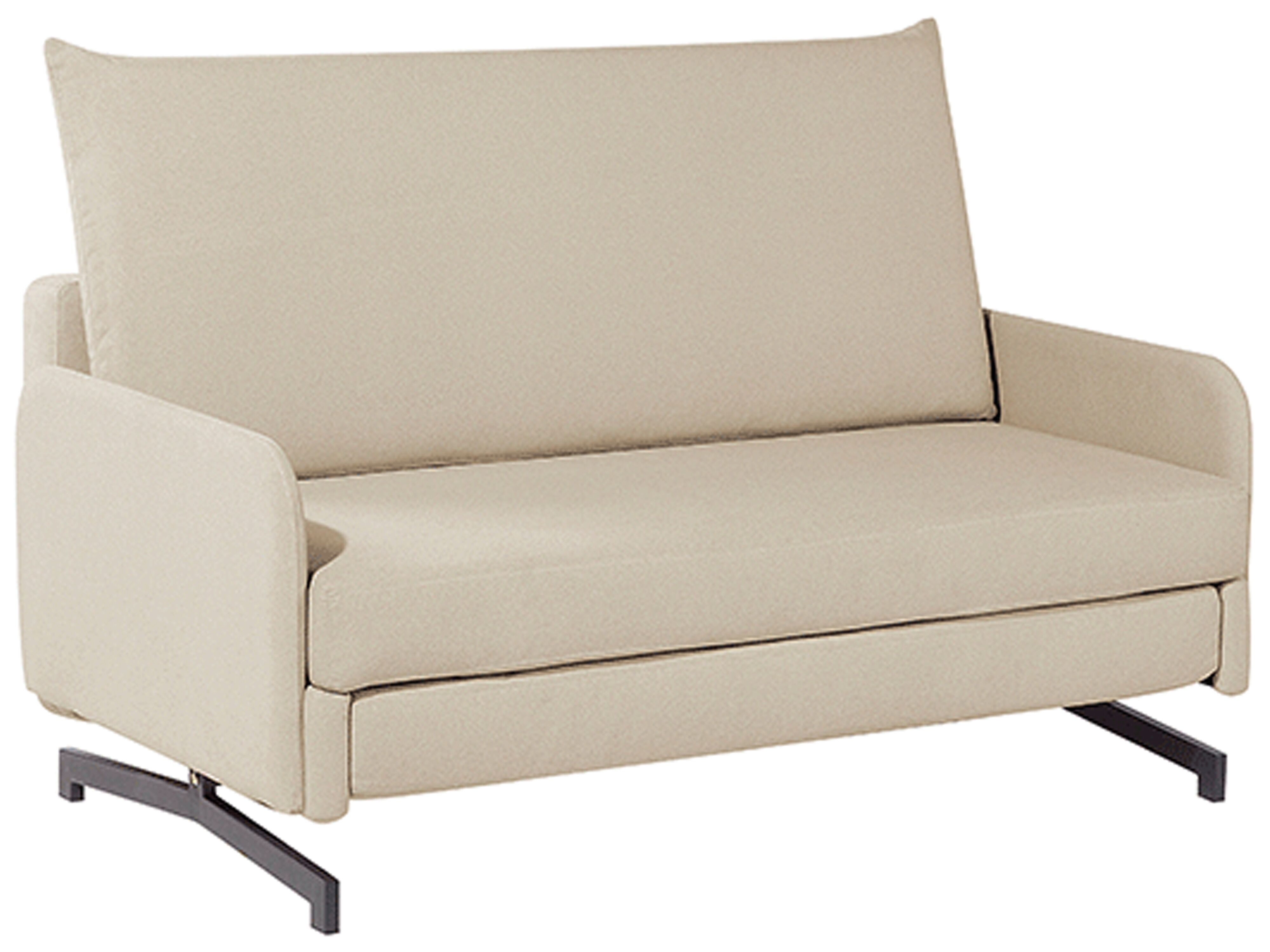Canapé Convertible 2 Places Steiner – Cuir Nubuc Beige – Fait En Allemagne