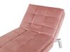 Chaise longue reclinabile in velluto rosa LOIRET_760202