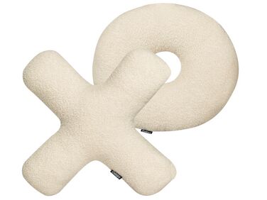 2 poduszki dekoracyjne litery teddy beżowe HESPERIS