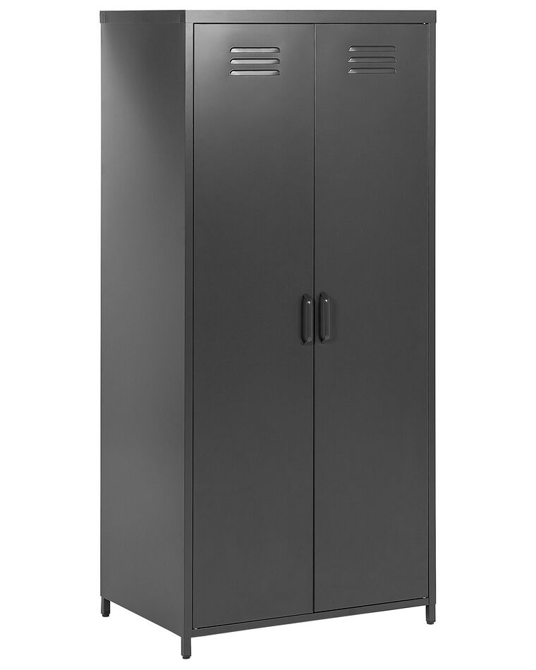 2 Door Metal Storage Cabinet Black VARNA_870364