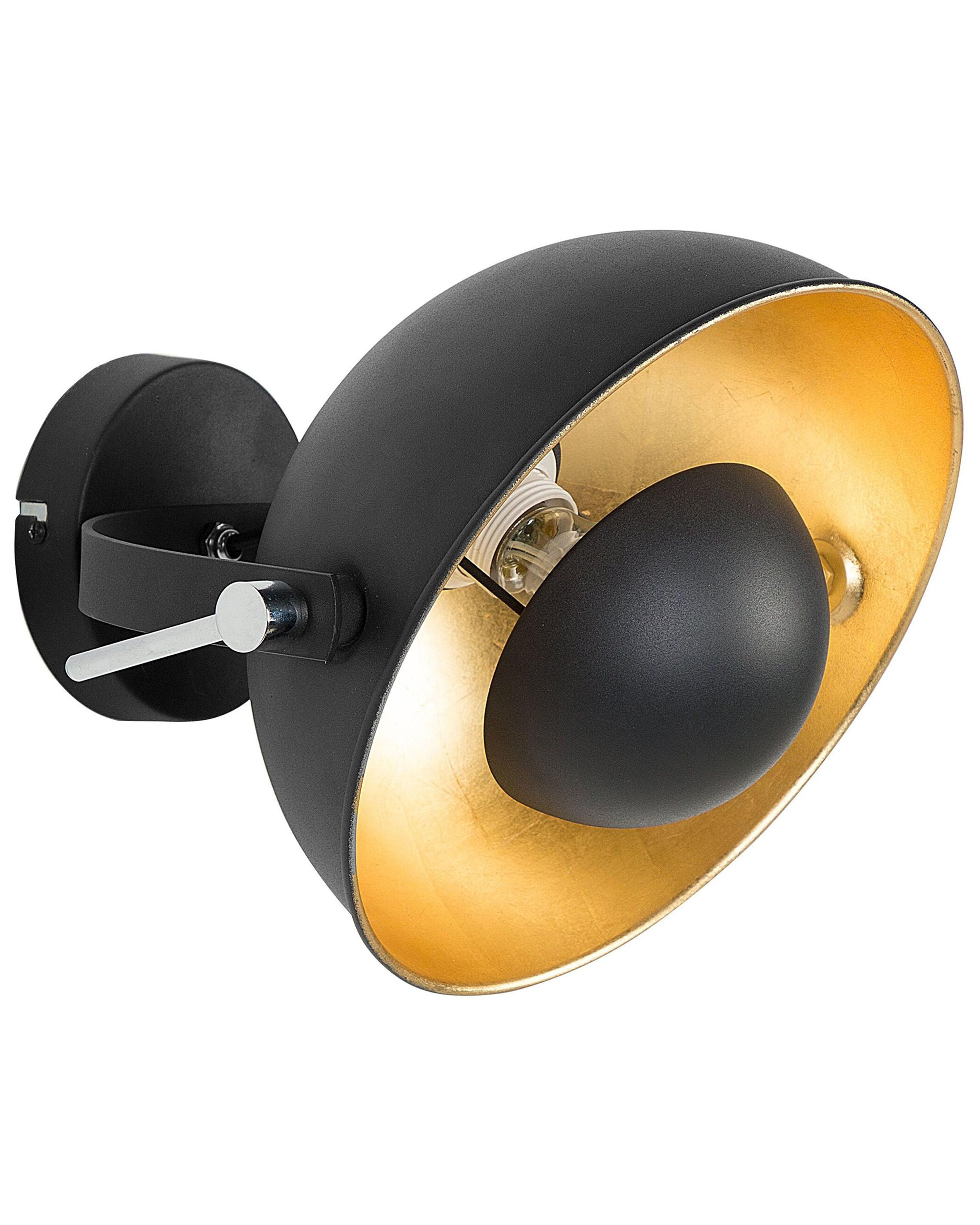 Metal Wall Lamp Black and Gold THAMES II_732201