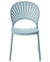 Set of 4 Plastic Dining Chairs Blue OSTIA_825356