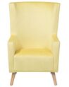 Velvet Wingback Chair Yellow ONEIDA_698259