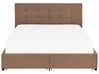 Fabric EU Super King Size Bed with Storage Brown LA ROCHELLE_833022