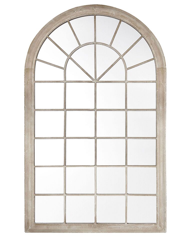 Miroir murale en forme de fenêtre beige 77 x 130 cm TREVOL_791724