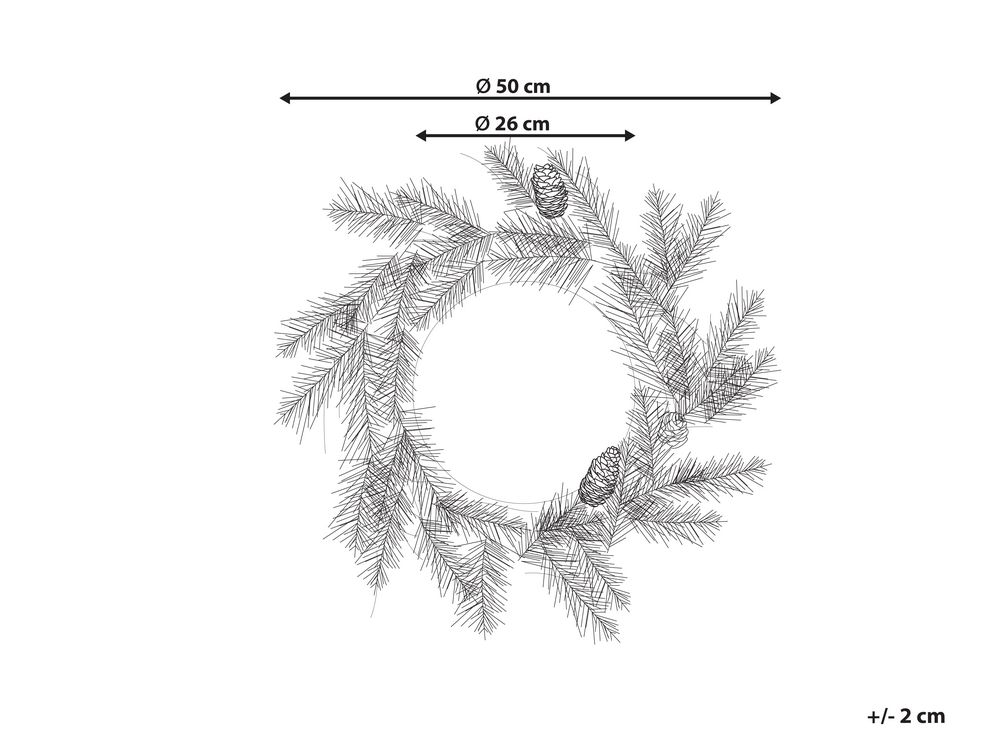 Couronne de Noël LED ⌀ 50 cm vert WHITEHORN 