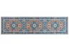 Teppich blau / orange orientalisches Muster 80 x 300 cm Kurzflor RITAPURAM_831634