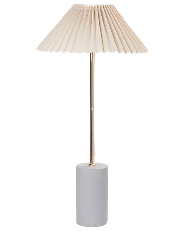 Lámpara de mesa de lino beige BALUARTE