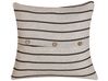 Set of 2 Cotton Cushions Striped 43 x 43 cm Beige and Black CYNARA_801659
