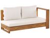 Left Hand 5 Seater Acacia Wood Garden Corner Sofa Set White MARETTIMO_776430