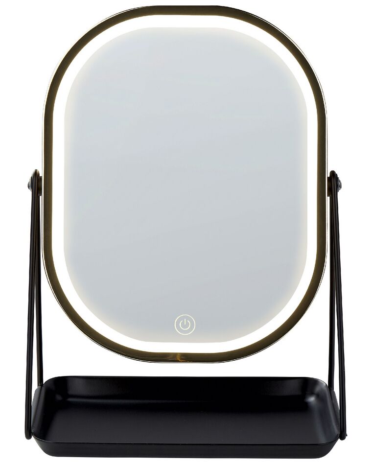 Lighted Makeup Mirror 20 x 22 cm Gold DORDOGNE Beliani.es
