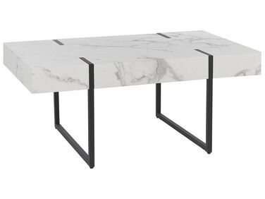 Coffee Table White Marble Effect with Black MERCED