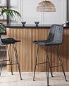 Set of 2 Rattan Bar Chairs Black CASSITA_760410