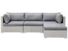Lounge Set Rattan hellgrau 4-Sitzer rechtsseitig modular Auflagen grau SANO II_833484