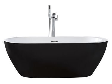  Freestanding Bath 1500 x 750 mm Black NEVIS