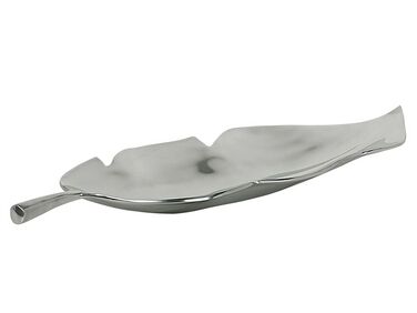 Dekoschale Aluminium silber Blatt 50 cm AMRUS