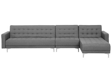 Left Hand Modular Fabric Sofa Grey ABERDEEN