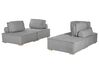 Conjunto de sofás 4 plazas de poliéster gris/madera clara TIBRO_825903