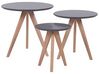 Conjunto de 3 mesas de centro gris/madera clara VEGAS_738688