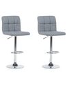 Lot de 2 chaises de bar réglables grises MARION_688854